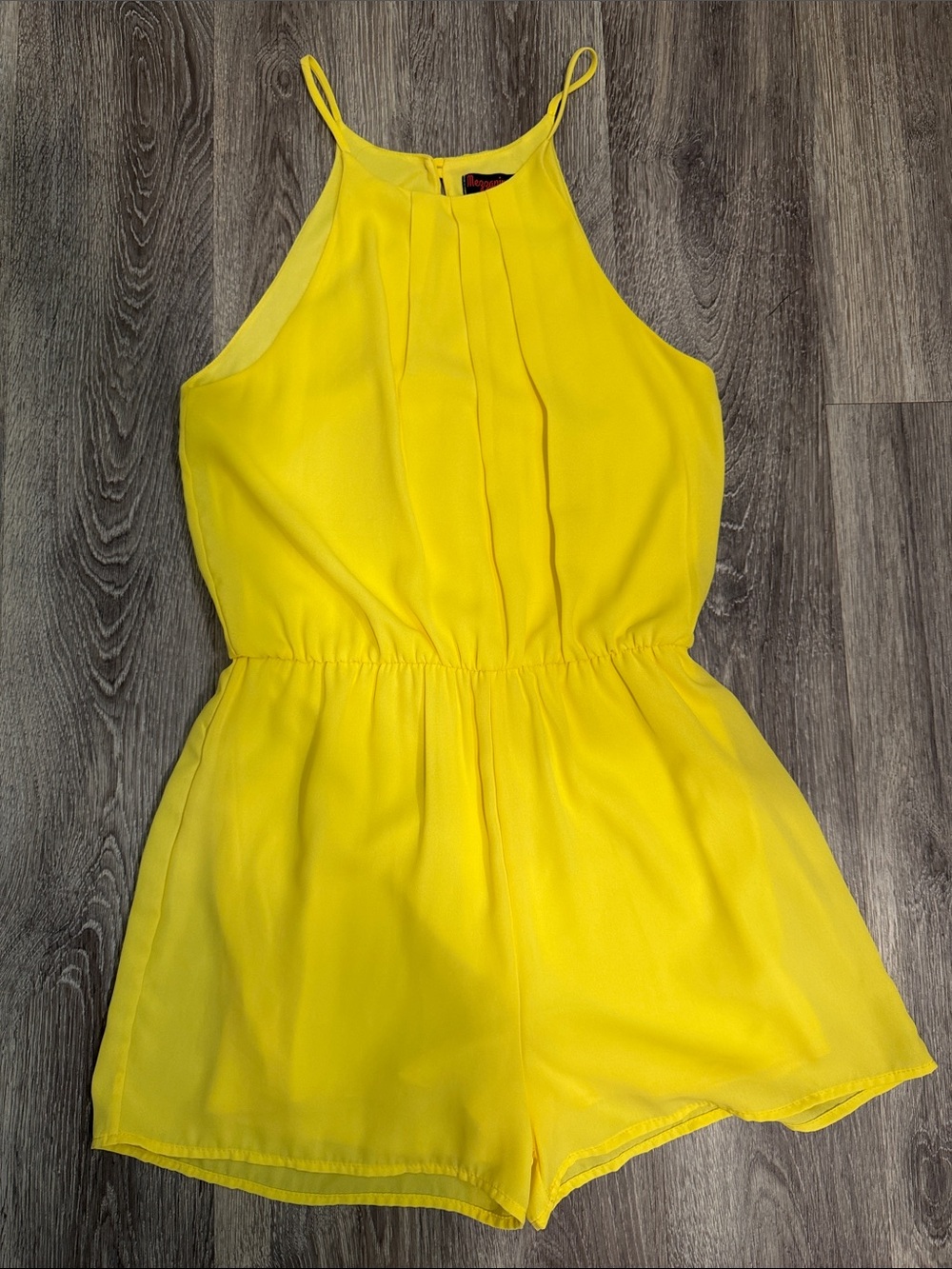Bright Yellow Halter Romper - Sleeveless Jumpsuit
